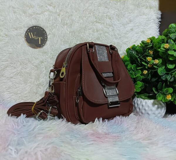 Bagpack for Girls Less Stone Design PU Leather Premium Quality - Image 4