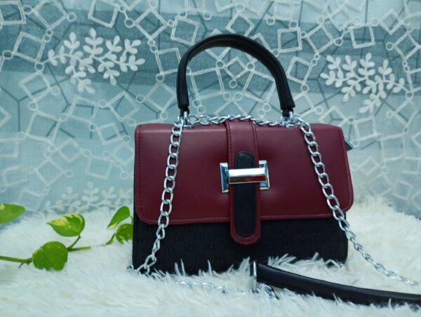 Side and Cross Body Bag for Girls Premium Quality Leather and China materials [Model No.101,Colour: maroon] - Image 5