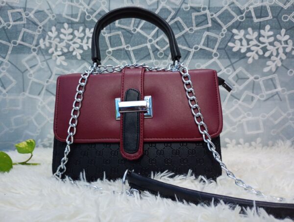 Side and Cross Body Bag for Girls Premium Quality Leather and China materials [Model No.101,Colour: maroon] - Image 2