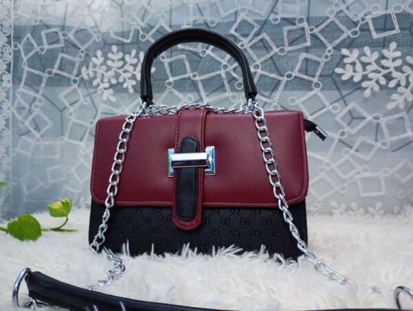 Side and Cross Body Bag for Girls Premium Quality Leather and China materials [Model No.101,Colour: maroon] - Image 3