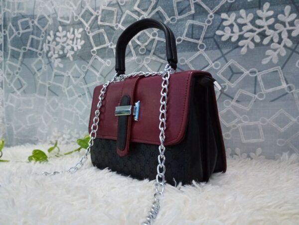 Side and Cross Body Bag for Girls Premium Quality Leather and China materials [Model No.101,Colour: maroon] - Image 4