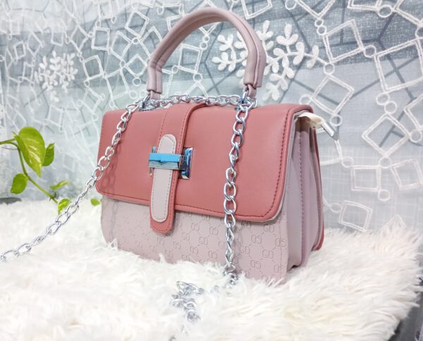 Side and Cross Body Bag for Girls Premium Quality Leather and China materials [Model No.101,Colour: Baby Pink] - Image 4