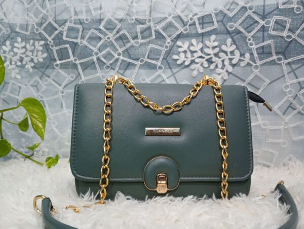 Side and Cross Body Bag for Girls Premium Quality Leather and China materials [Model No.101,Colour: Deep Green]