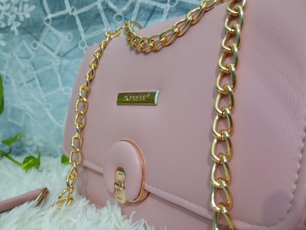 Side and Cross Body Bag for Girls Premium Quality Leather and China materials [Model No.102,Colour: Baby Pink] - Image 4