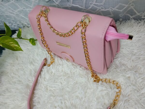 Side and Cross Body Bag for Girls Premium Quality Leather and China materials [Model No.102,Colour: Baby Pink] - Image 5