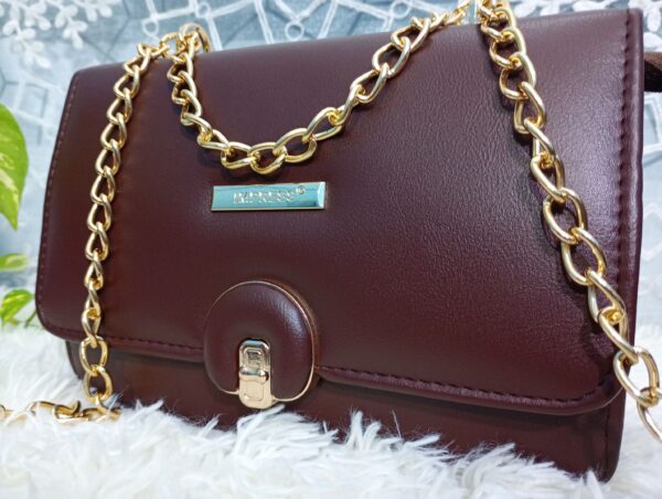 Side and Cross Body Bag for Girls Premium Quality Leather and China materials [Model No.102,Colour:Brown] - Image 3