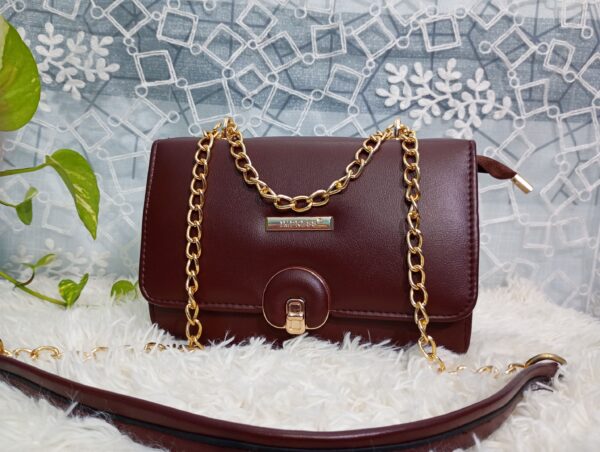 Side and Cross Body Bag for Girls Premium Quality Leather and China materials [Model No.102,Colour:Brown]