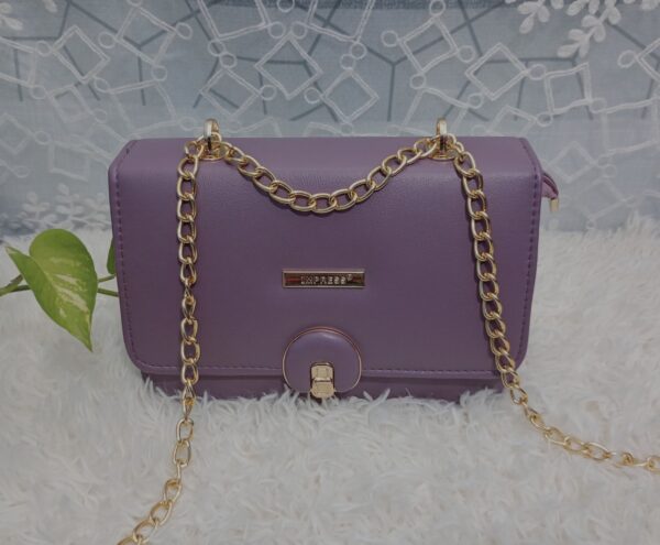 Side and Cross Body Bag for Girls Premium Quality Leather and China materials [Model No.102,Colour: Purple] - Image 3