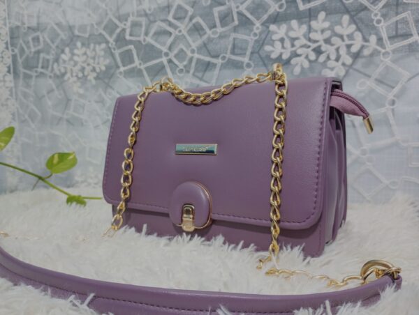 Side and Cross Body Bag for Girls Premium Quality Leather and China materials [Model No.102,Colour: Purple]