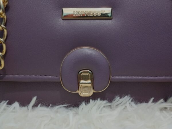 Side and Cross Body Bag for Girls Premium Quality Leather and China materials [Model No.102,Colour: Purple] - Image 4