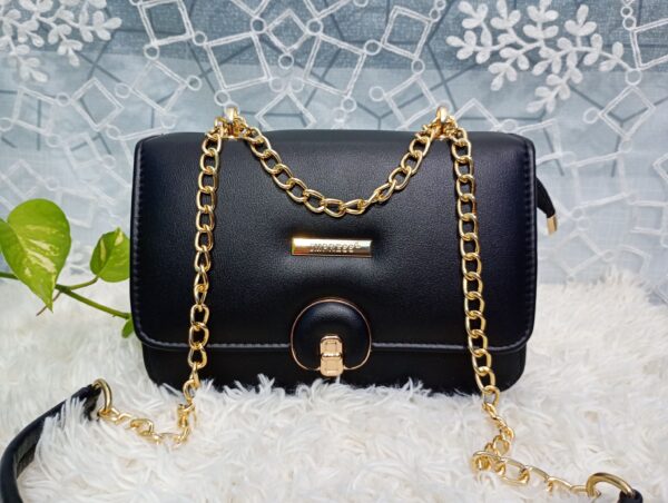 Side and Cross Body Bag for Girls Premium Quality Leather and China materials [Model No.102,Colour: Black] - Image 2