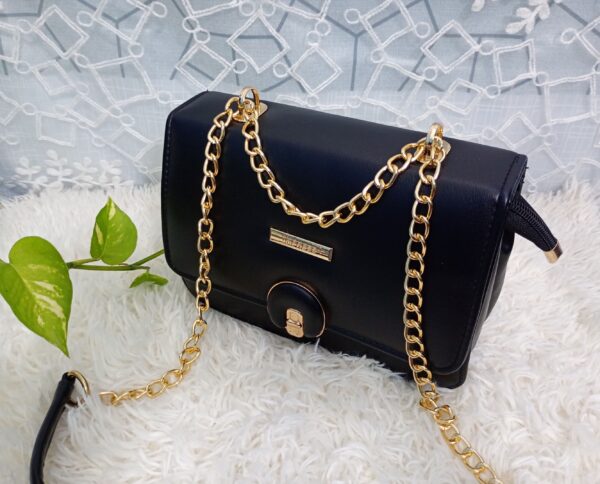 Side and Cross Body Bag for Girls Premium Quality Leather and China materials [Model No.102,Colour: Black] - Image 3