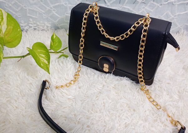 Side and Cross Body Bag for Girls Premium Quality Leather and China materials [Model No.102,Colour: Black] - Image 4