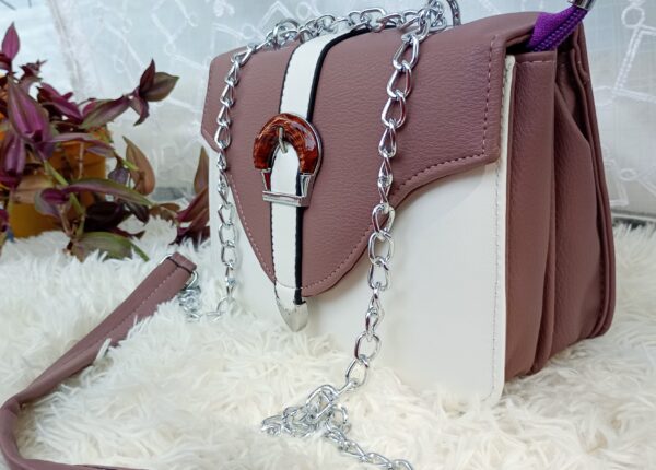 Side and Cross Body Bag for Girls Premium Quality Leather and China materials [Model No.104,Colour: Purple] - Image 3