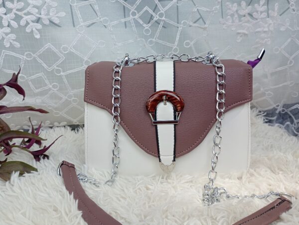 Side and Cross Body Bag for Girls Premium Quality Leather and China materials [Model No.104,Colour: Purple] - Image 4