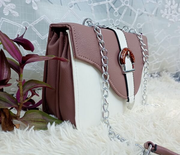 Side and Cross Body Bag for Girls Premium Quality Leather and China materials [Model No.104,Colour: Purple] - Image 5