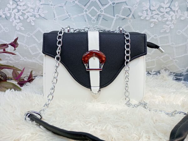 Side and Cross Body Bag for Girls Premium Quality Leather and China materials [Model No.104,Colour: Black] - Image 4