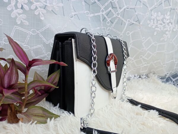 Side and Cross Body Bag for Girls Premium Quality Leather and China materials [Model No.104,Colour: Black] - Image 3