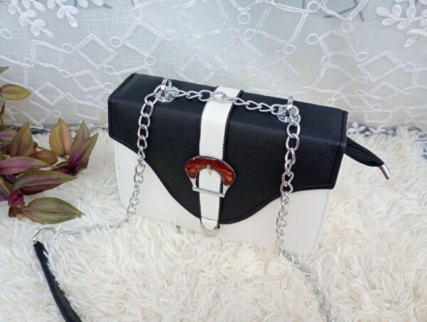 Side and Cross Body Bag for Girls Premium Quality Leather and China materials [Model No.104,Colour: Black] - Image 2