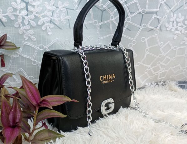 Side and Cross Body Bag for Girls Premium Quality Leather and China materials [Model No.105,Colour: Black] - Image 2