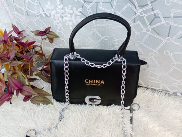 Side and Cross Body Bag for Girls Premium Quality Leather and China materials [Model No.105,Colour: Black] - Image 3