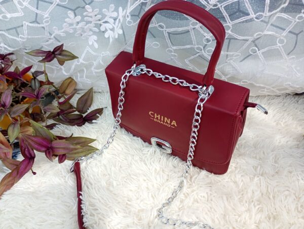 Side and Cross Body Bag for Girls Premium Quality Leather and China materials [Model No.105,Colour:Maroon] - Image 3