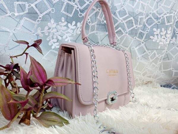 Side and Cross Body Bag for Girls Premium Quality Leather and China materials [Model No.105,Colour:Baby Pink]