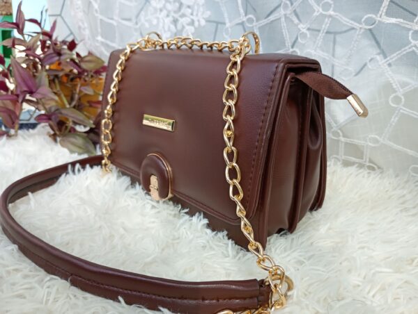 Side and Cross Body Bag for Girls Premium Quality Leather and China materials [Model No.104,Colour: Brown] - Image 5