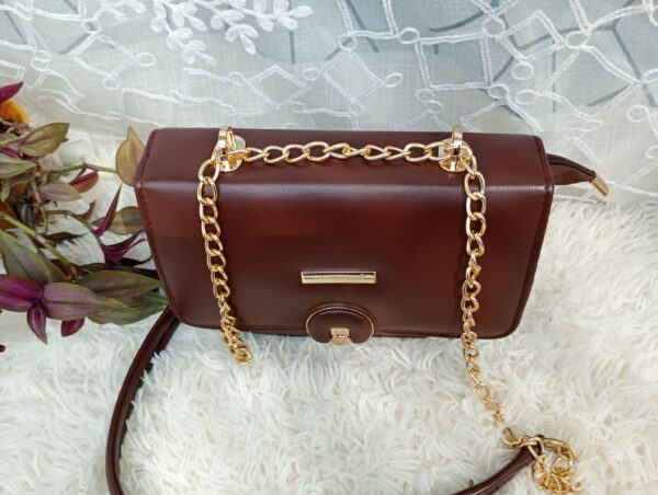 Side and Cross Body Bag for Girls Premium Quality Leather and China materials [Model No.104,Colour: Brown] - Image 2